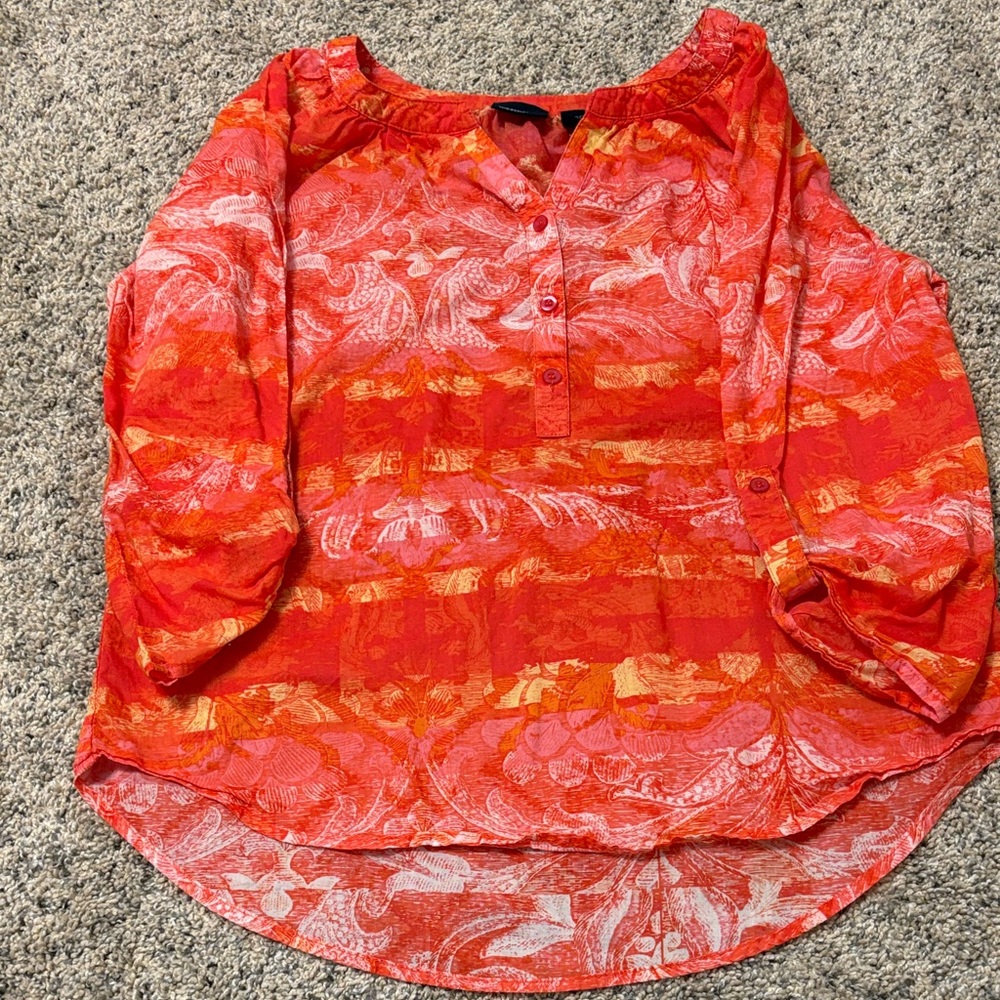 Elegant Yellow and Orange Women's Blouse